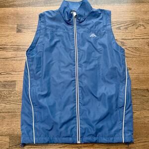 Kappa Men's Blue & White Windbreaker Full Zip Vest Large